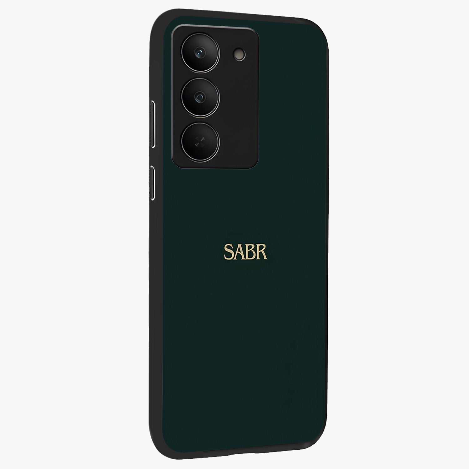 Sabr Minimal Patience Glass Case upright view showcasing calm minimalist artwork with motivational patience theme.
