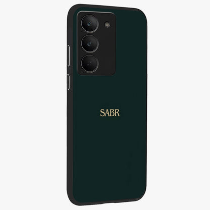 Sabr Minimal Patience Glass Case upright view showcasing calm minimalist artwork with motivational patience theme.