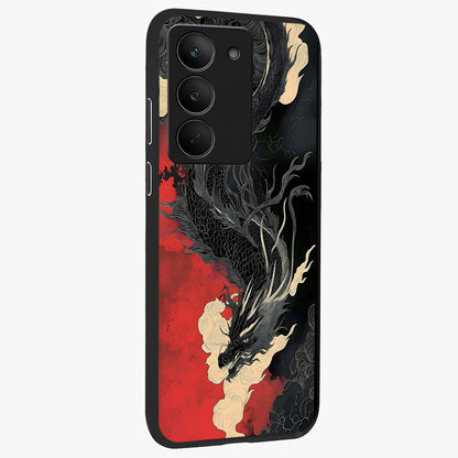 Shadow Dragon Fury Glass Case upright view showcasing intense dragon artwork with dramatic shadow theme.