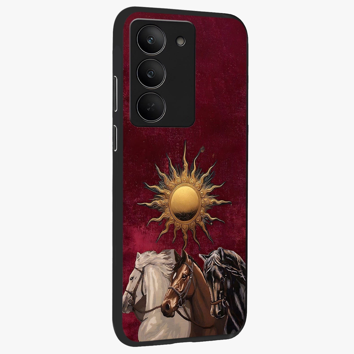 Solar Riders Glass Case upright view showcasing energetic rider artwork with bold adventure theme.
