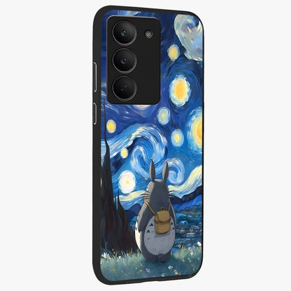 Totoro In Van Gogh Art Glass Case upright view showcasing creative character artwork with painterly artistic theme.