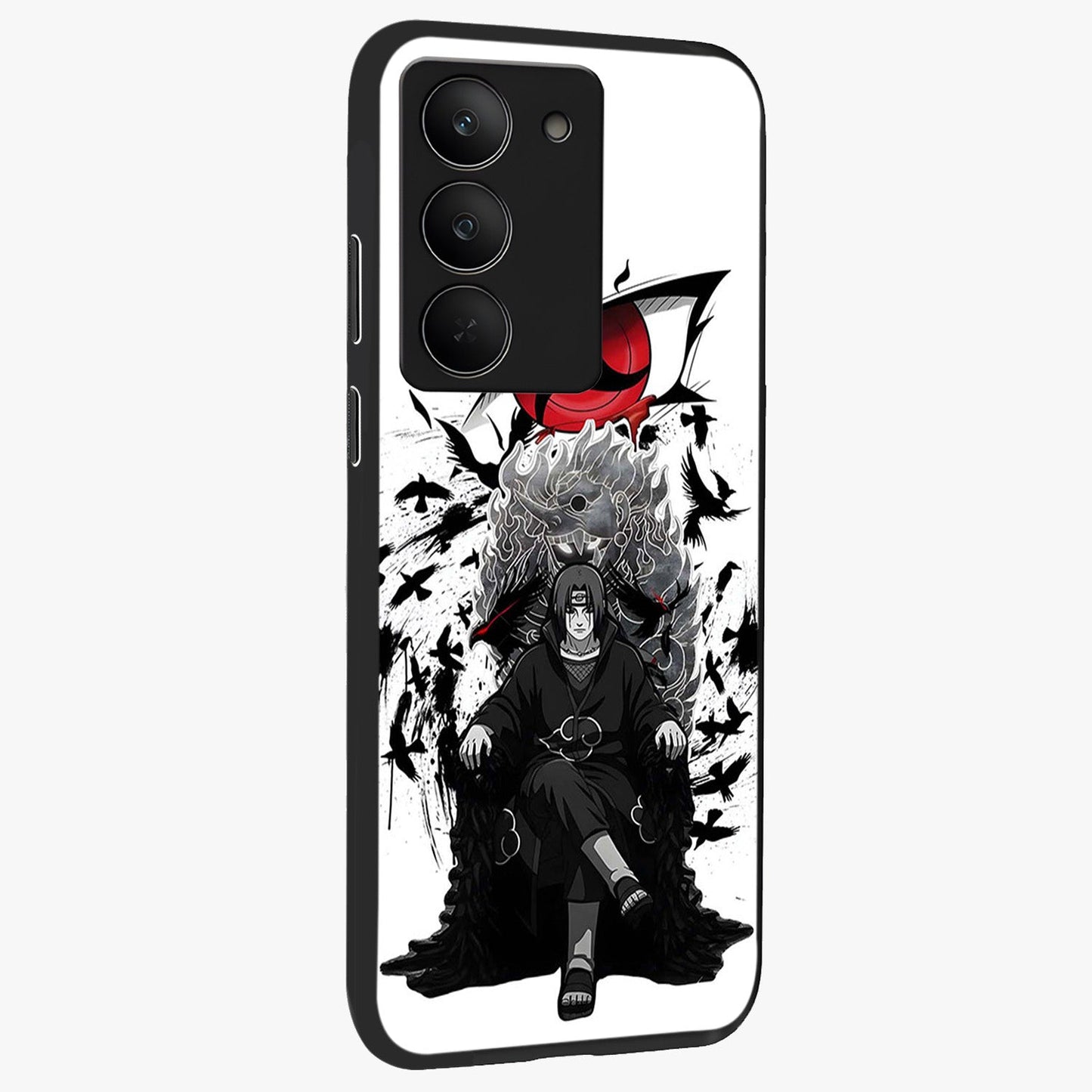 Uchiha Shadow Throne Glass Case upright view showcasing magical underwater galaxy artwork with vibrant cosmic theme.