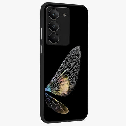 Whispers Of Wings Glass Case upright view showcasing elegant wing artwork with light airy theme.