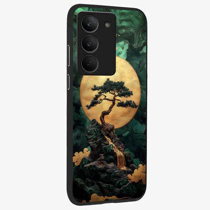 Zen Moon Rise Glass Case upright view showcasing serene moon artwork with tranquil night theme.