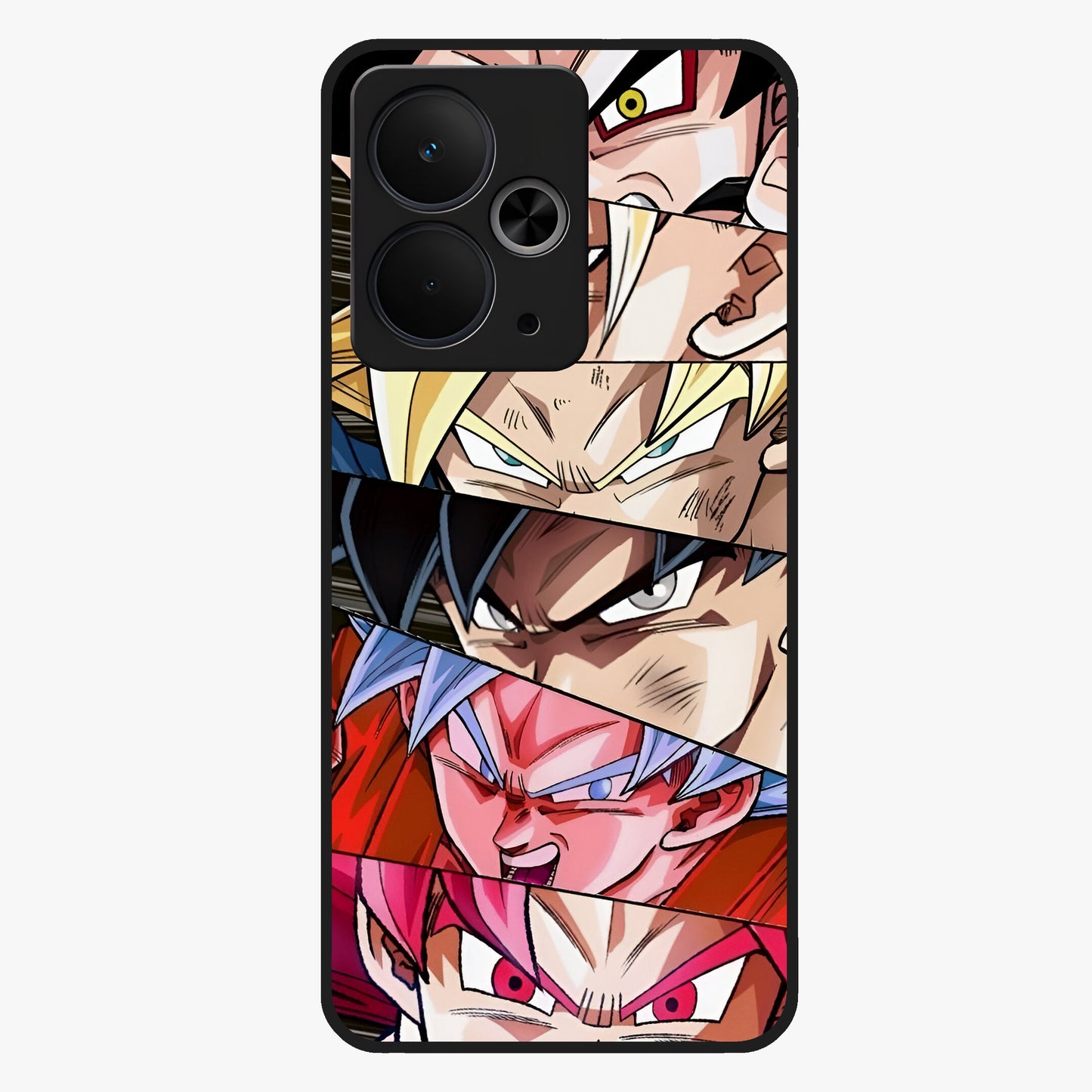 Anime Character Glass Case showing flat back view with vibrant anime artwork and glossy glass finish.