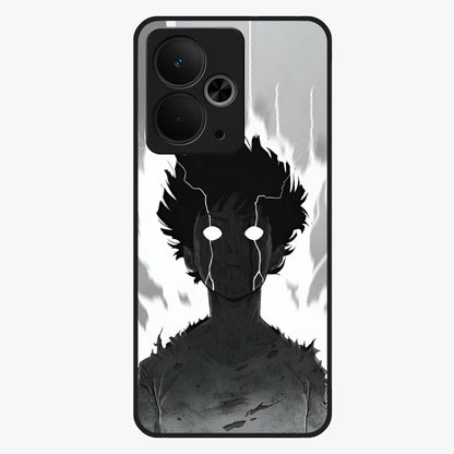 Awakened Inner Rage Glass Case showing flat back view with intense artistic artwork and glossy glass finish.