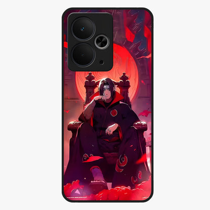 Blood Moon Sovereign Glass Case showing flat back view with mystical blood moon artwork and glossy glass finish.