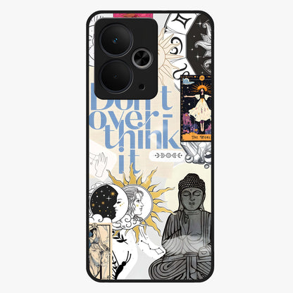 Ethereal Thoughts Glass Case showing flat back view with dreamy artistic artwork and glossy glass finish.