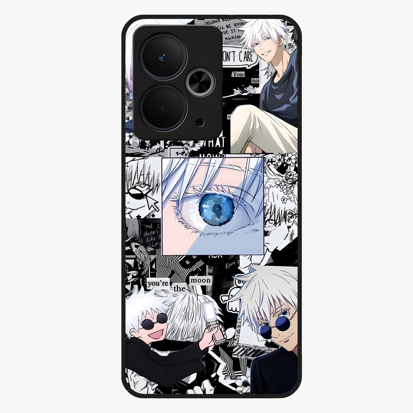 Infinity Sorcerer Chaos Glass Case showing flat back view with mystical sorcerer themed artwork and glossy glass finish.