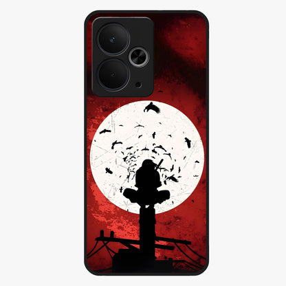 Itachi Limited Edition Naruto Anime Glass Case showing flat back view with iconic anime character artwork and glossy glass finish.
