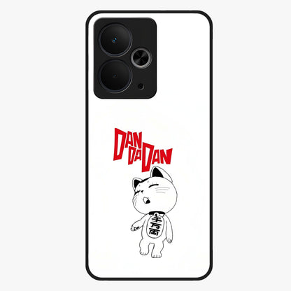Playful Spirit Charm Glass Case showing flat back view with cheerful charm themed artwork and glossy glass finish.