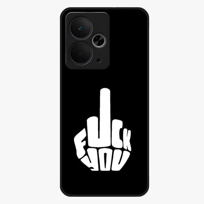 Rebel Mode On Glass Case showing flat back view with bold rebellious typography artwork and glossy glass finish.