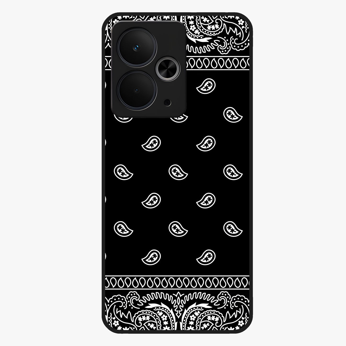 Retro Rebel Threads Glass Case showing flat back view with vintage street style artwork and glossy glass finish.