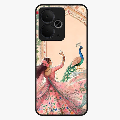 Royal Grace Muse Glass Case showing flat back view with elegant artistic artwork and glossy glass finish.