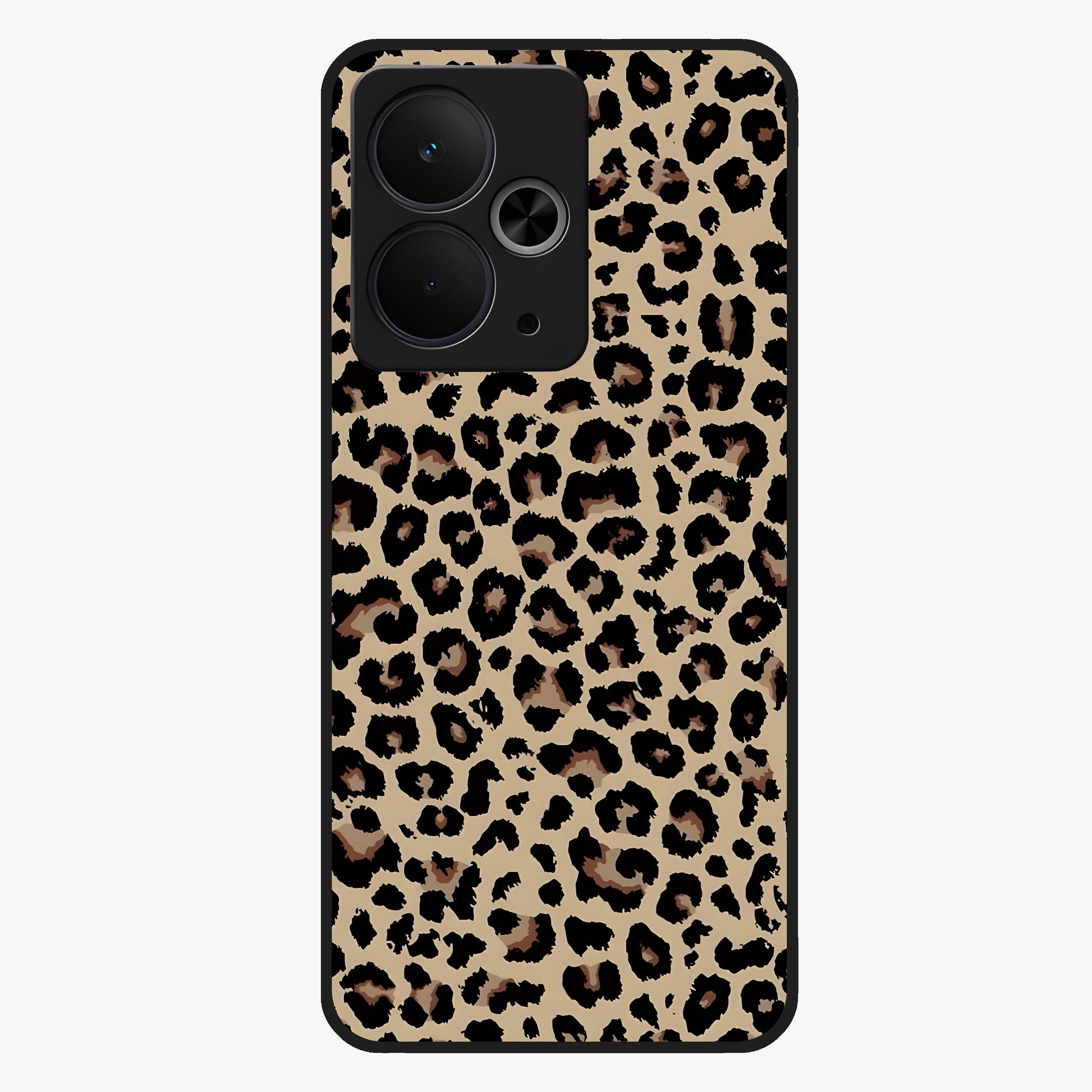 Savage Chic Pattern Glass Case showing flat back view with stylish patterned artwork and glossy glass finish.