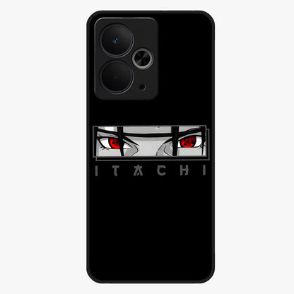 Scarlet Gaze Dominance Glass Case showing flat back view with striking red themed artwork and glossy glass finish.