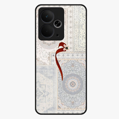 White Aesthetic Bow Glass Case showing flat back view with minimal bow artwork and glossy glass finish.