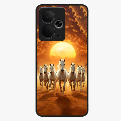 Wild Sunset Majesty Glass Case showing flat back view with majestic sunset landscape artwork and glossy glass finish.