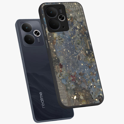 Aesthetic Astrolophia Glass Case displayed in angled mockup highlighting artistic aesthetic elements and smooth glass surface.