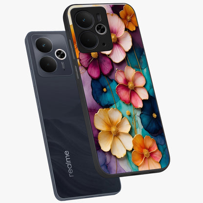 Artlyn Grace Flower Pattern Glass Case displayed in angled mockup highlighting delicate flower pattern design and smooth glass surface.
