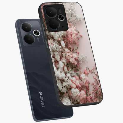 Blush Blossom Cloud Glass Case displayed in angled mockup highlighting soft cloud and blossom design with pastel aesthetic.