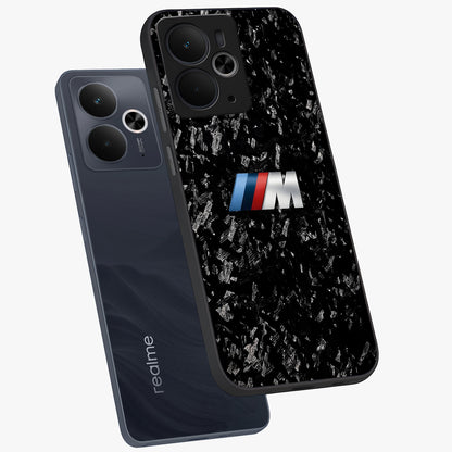 Carbon Speed Mark Glass Case displayed in angled mockup highlighting racing inspired carbon design and sleek aesthetic style.