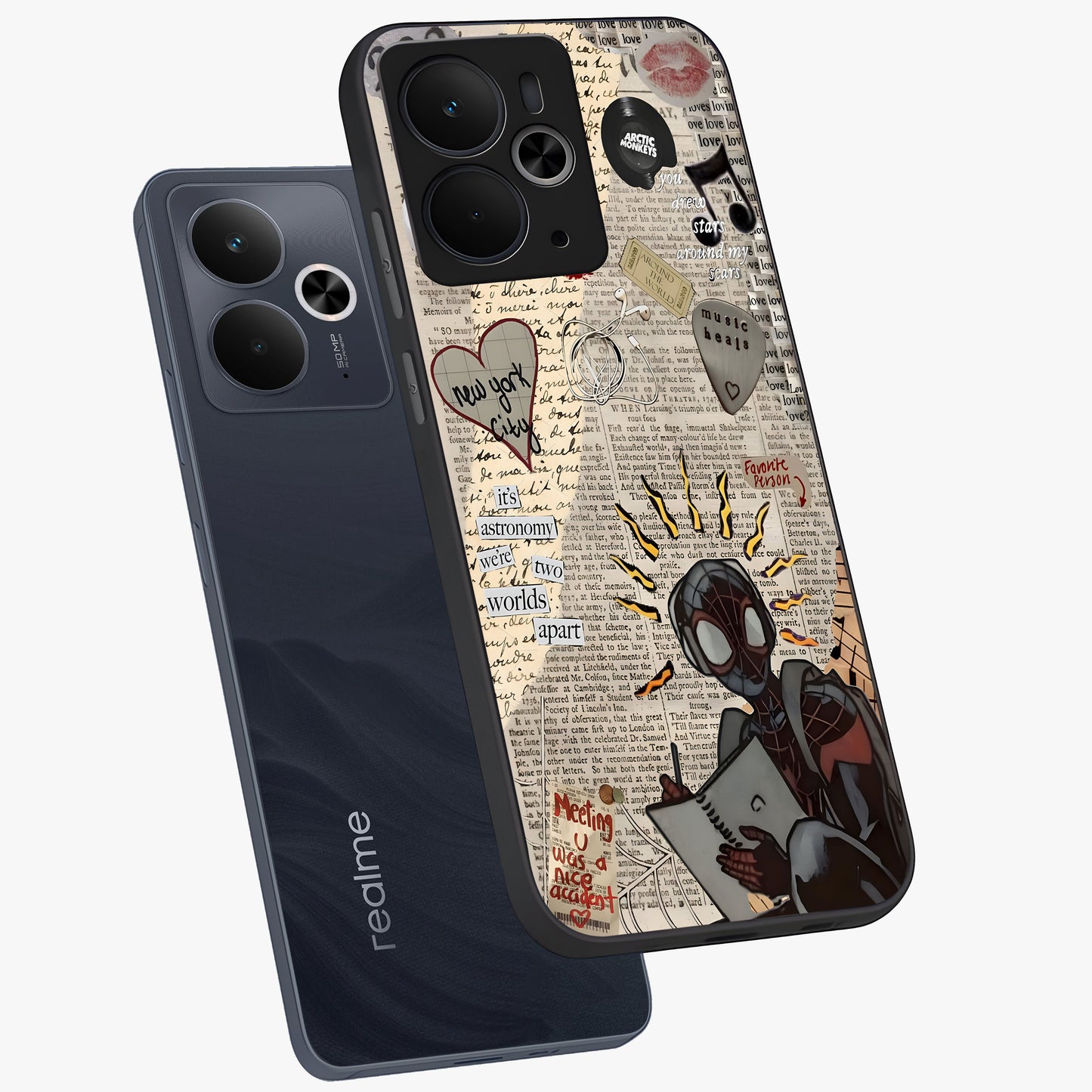 City Dream Sketch Glass Case displayed in angled mockup highlighting minimal city illustration with aesthetic sketch style.
