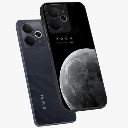 Cosmic Moon Glow Glass Case displayed in angled mockup highlighting celestial moon design with cosmic aesthetic theme.