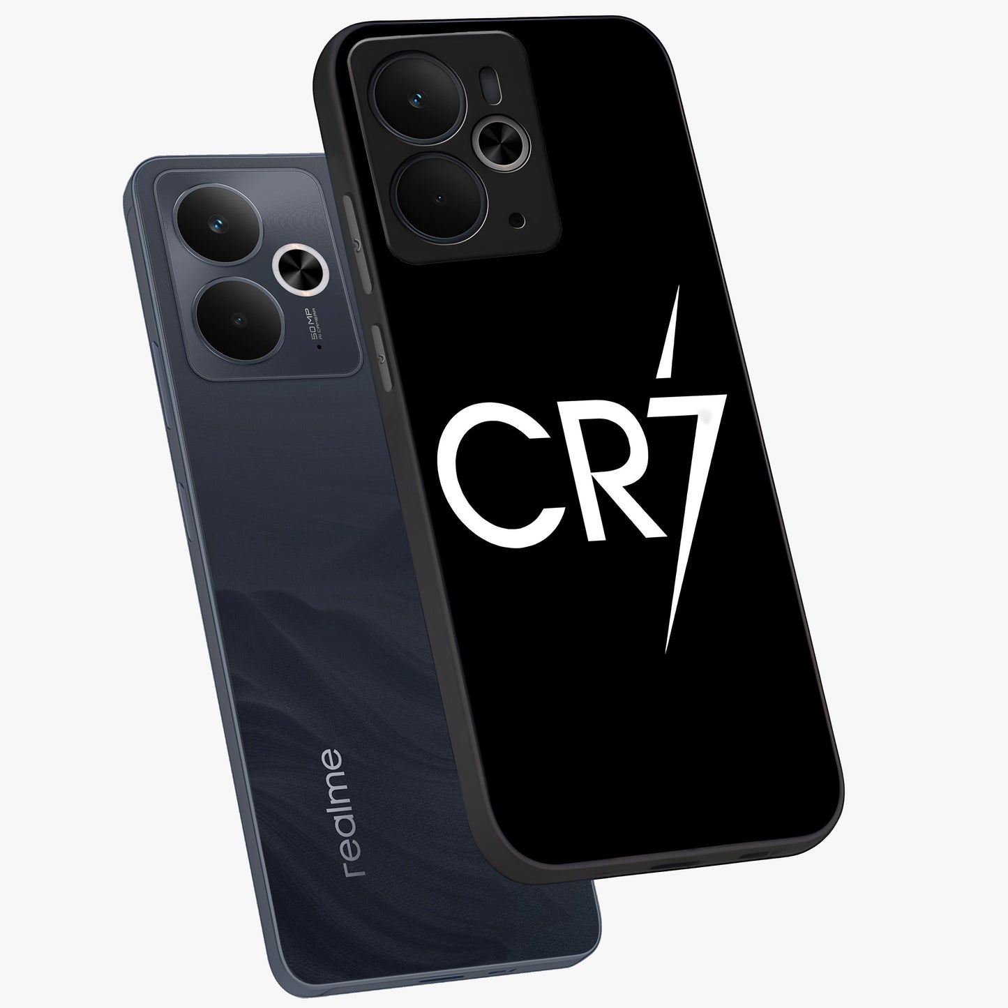 Cr7 Elite Strike Glass Case displayed in angled mockup highlighting powerful sports graphic with bold athletic theme.