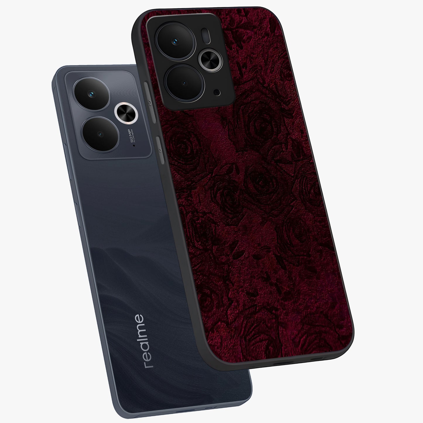 Crimson Fade Flow Glass Case displayed in angled mockup highlighting smooth gradient design with modern aesthetic style.
