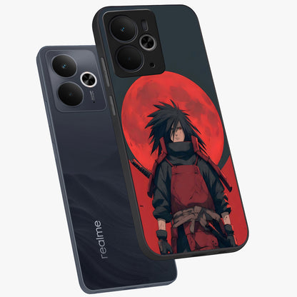 Crimson Moon Warlord Glass Case displayed in angled mockup highlighting dramatic crimson moon design with fantasy aesthetic.