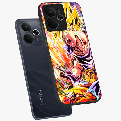 Firing Goku Glass Case displayed in angled mockup highlighting dynamic anime character design with action aesthetic.