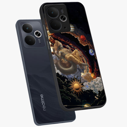 Galactic Divine God Glass Case displayed in angled mockup highlighting powerful celestial deity illustration with galactic aesthetic.