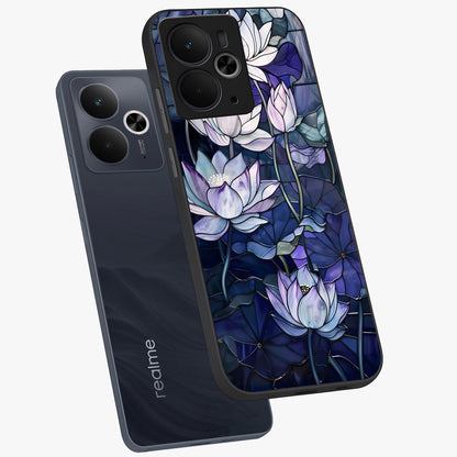 Gloss Petal Rush Glass Case displayed in angled mockup highlighting vibrant petal design with elegant floral aesthetic.