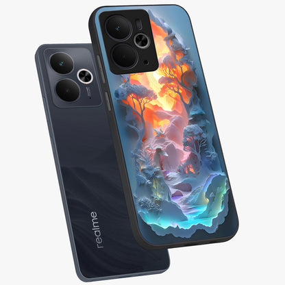 Glow Forest Portal Glass Case displayed in angled mockup highlighting mystical forest design with magical glowing aesthetic.