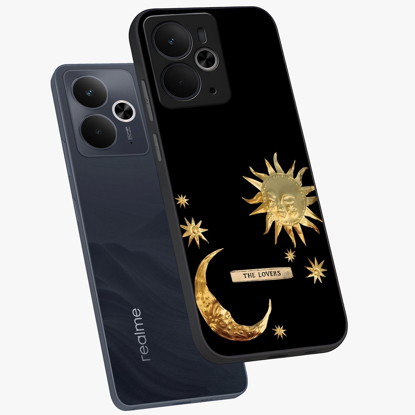Gold Sun Blush Glass Case displayed in angled mockup highlighting radiant sun design with warm golden aesthetic.
