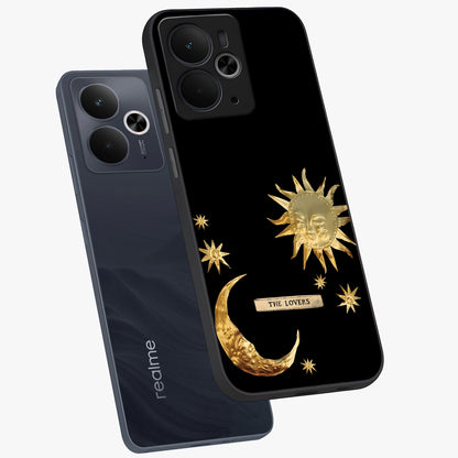 Gold Sun Blush Glass Case displayed in angled mockup highlighting radiant sun design with warm golden aesthetic.