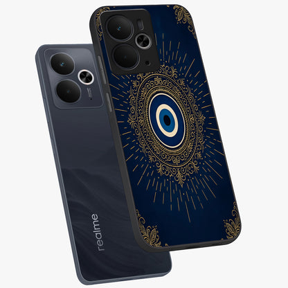 Golden Celestial Charm Glass Case displayed in angled mockup highlighting sparkling cosmic charm design with celestial aesthetic.