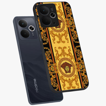 Golden Lotus Glow Glass Case displayed in angled mockup highlighting radiant lotus illustration with spiritual aesthetic.