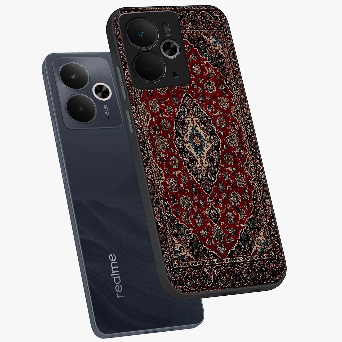 Heritage Carpet Royale Glass Case displayed in angled mockup highlighting intricate royal carpet design with heritage aesthetic.