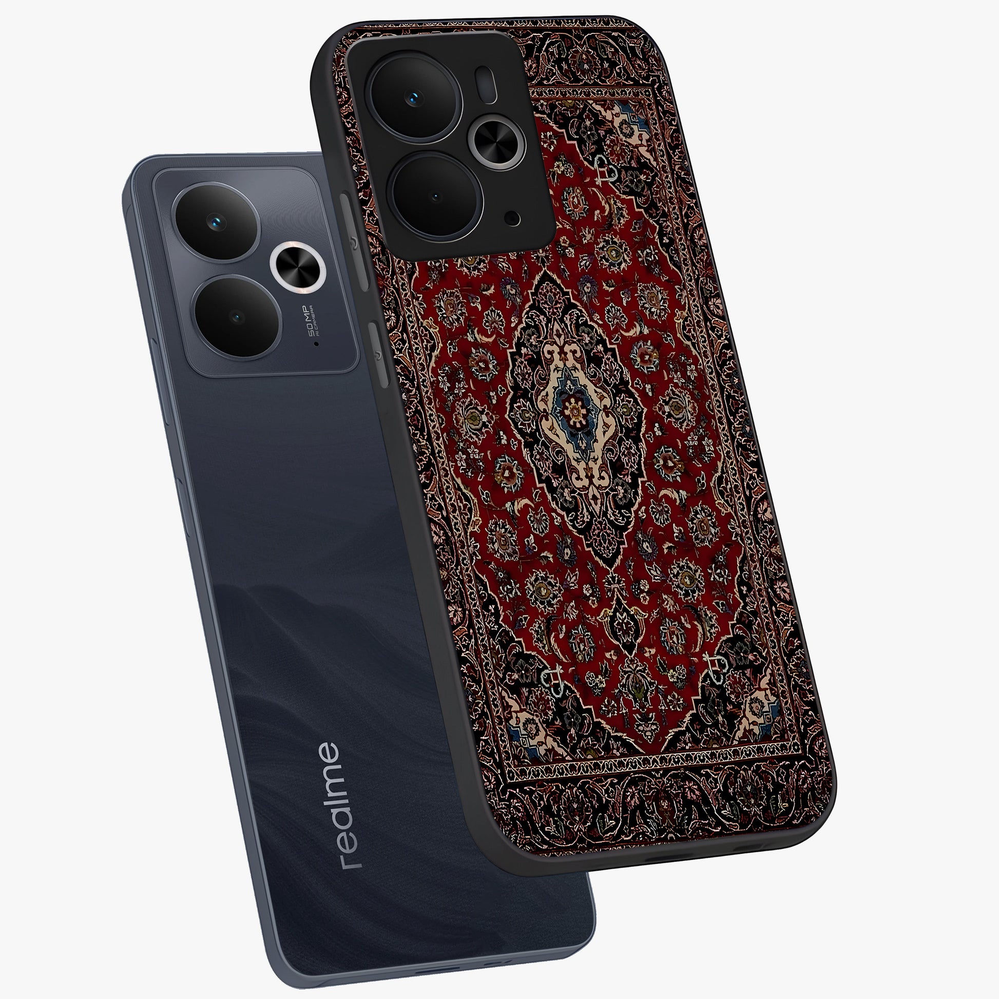 Heritage Carpet Royale Glass Case displayed in angled mockup highlighting intricate royal carpet design with heritage aesthetic.