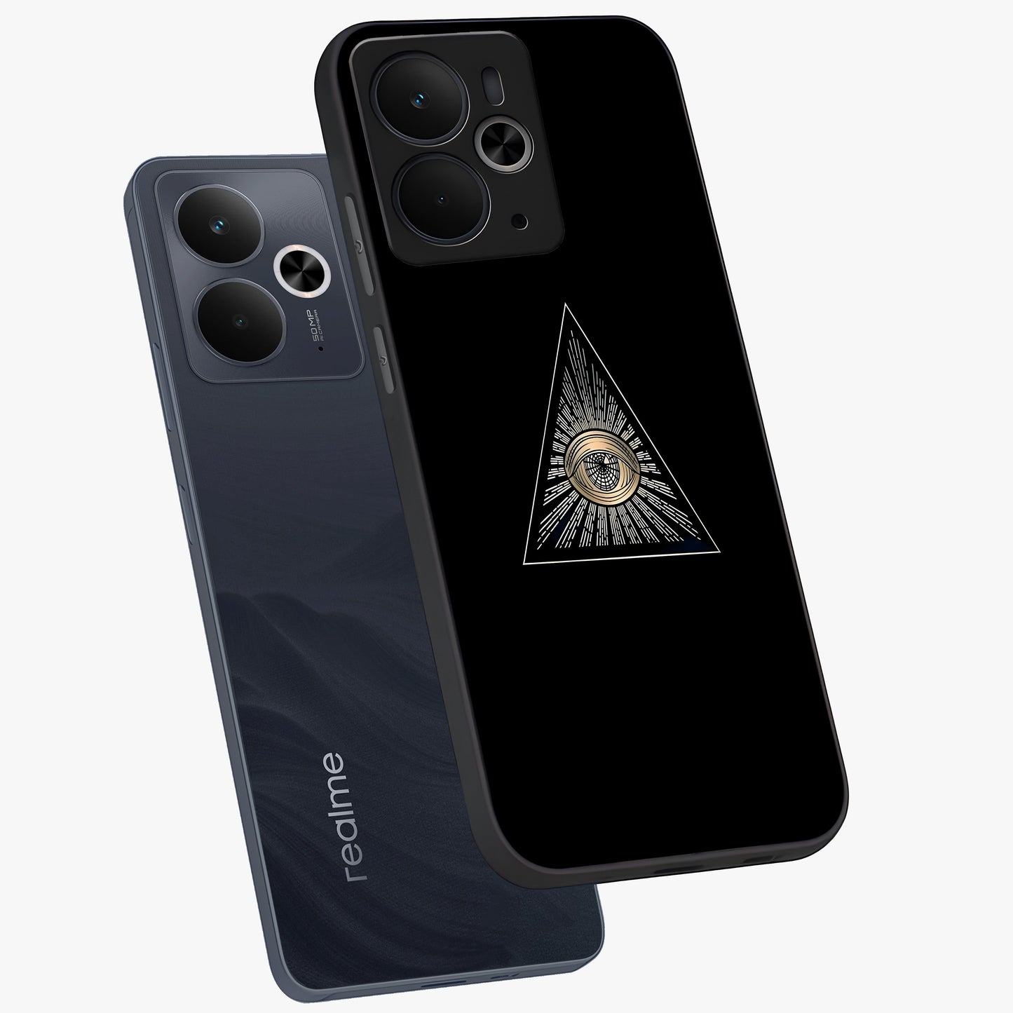 Illuminati Evil Glass Case displayed in angled mockup highlighting dark occult inspired design with bold aesthetic style.