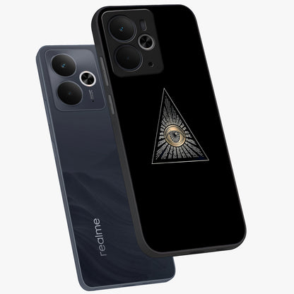 Illuminati Evil Glass Case displayed in angled mockup highlighting dark occult inspired design with bold aesthetic style.