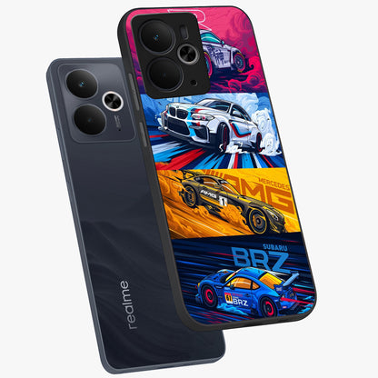 JDM Sports Car Glass Case displayed in angled mockup highlighting sleek Japanese racing car design with automotive aesthetic.