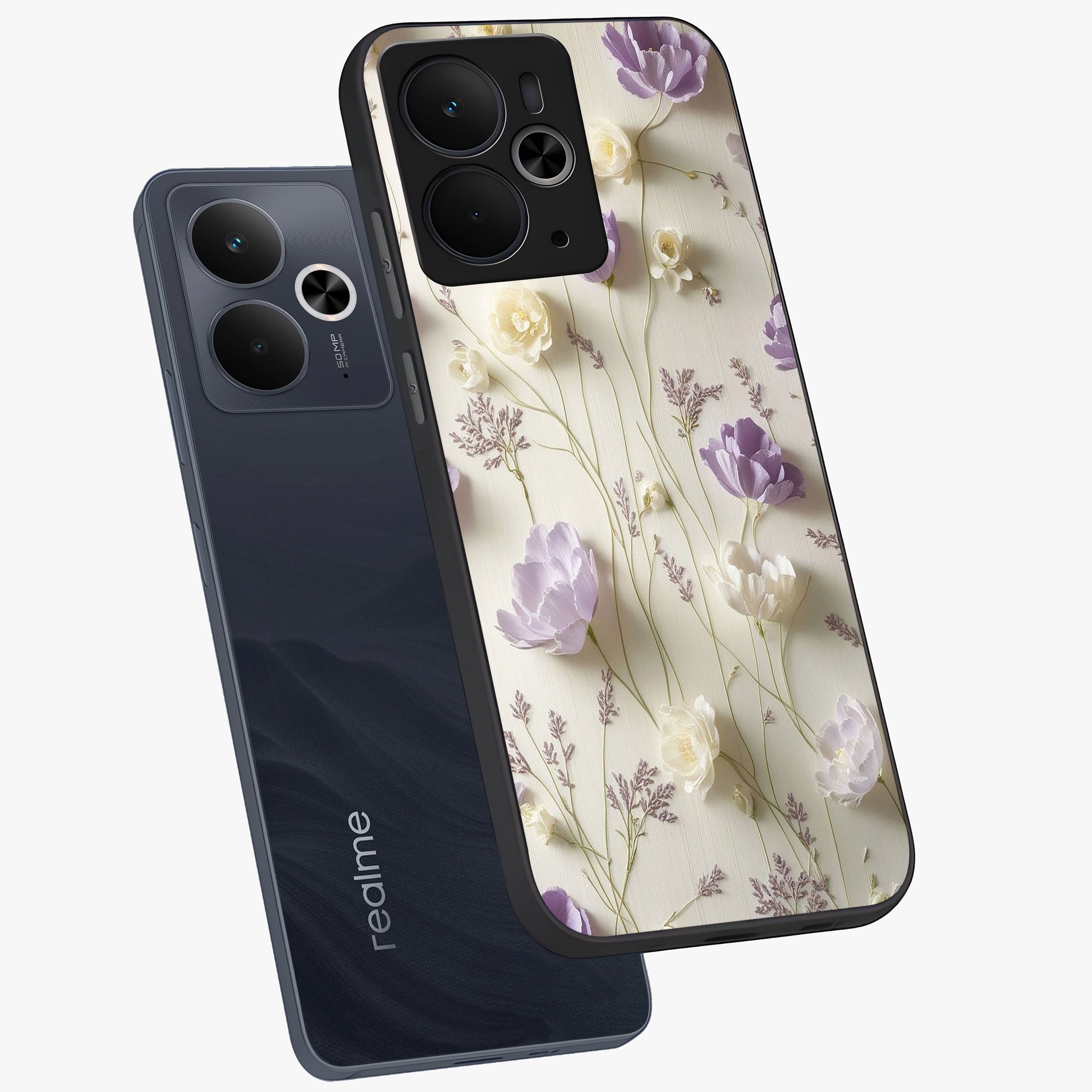 Lilac Breeze Harmony Glass Case displayed in angled mockup highlighting calm lilac breeze design with soothing aesthetic style.
