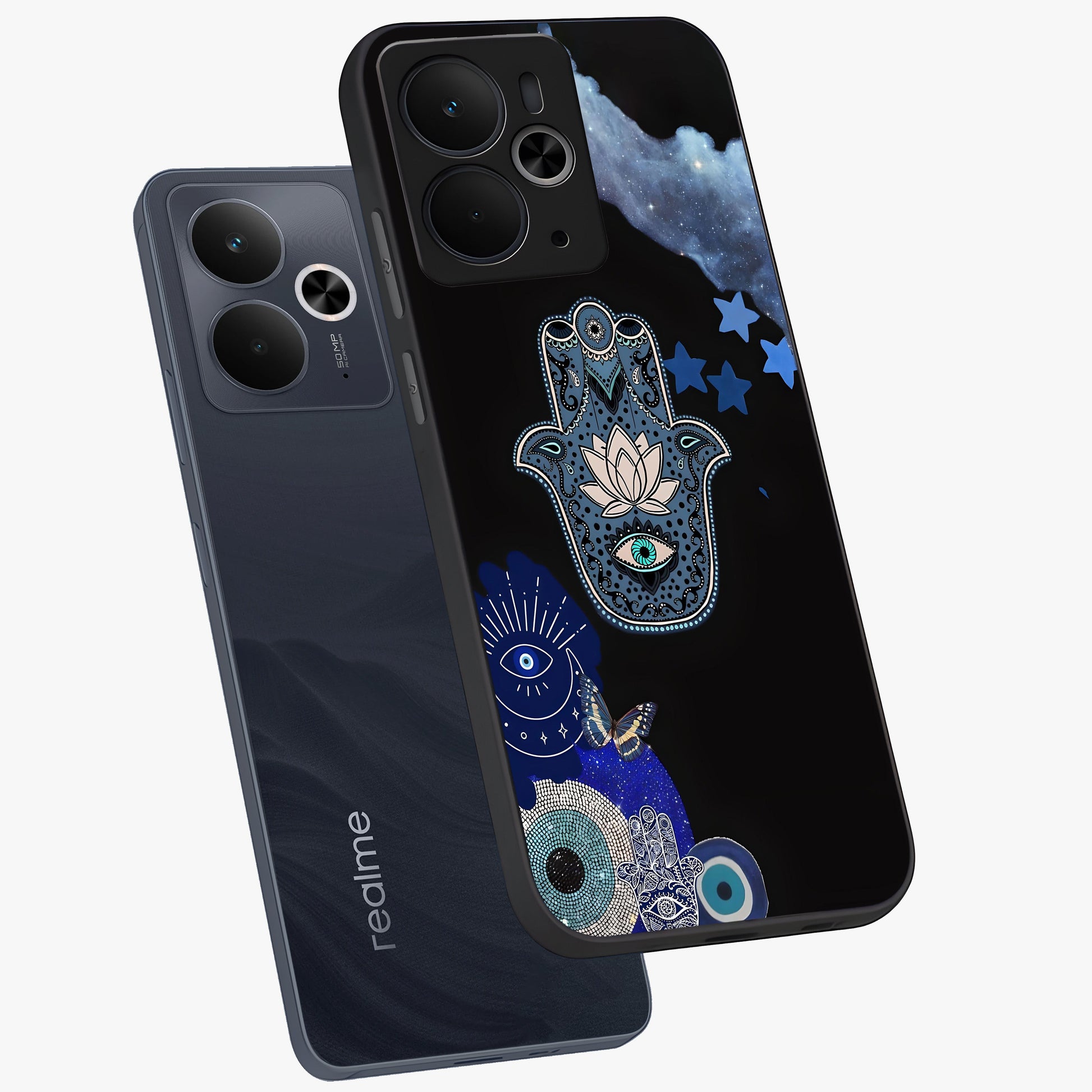 Mystic Hand Aura Glass Case displayed in angled mockup highlighting magical aura design with spiritual aesthetic style.