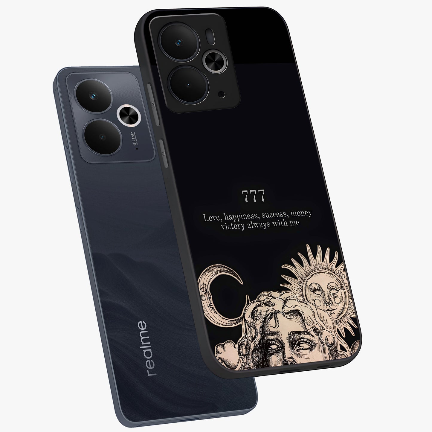 Mystic Victory Aura Glass Case displayed in angled mockup highlighting energetic aura design with bold mystical aesthetic.
