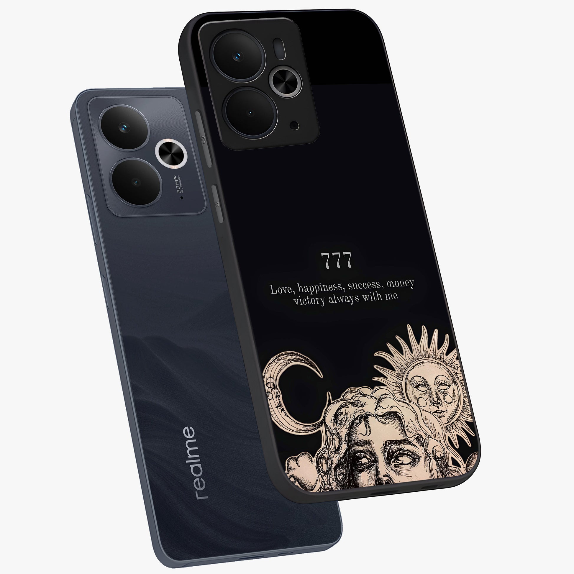 Mystic Victory Aura Glass Case displayed in angled mockup highlighting energetic aura design with bold mystical aesthetic.