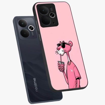 Pink Panther Glass Case displayed in angled mockup highlighting playful cartoon character design with vibrant pink aesthetic.