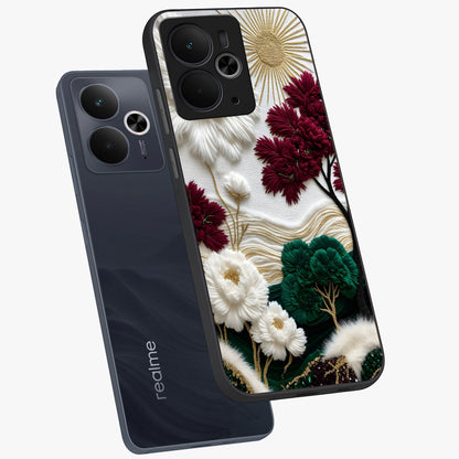 Radiant Bloom Elegance Glass Case displayed in angled mockup highlighting graceful floral design with radiant aesthetic style.